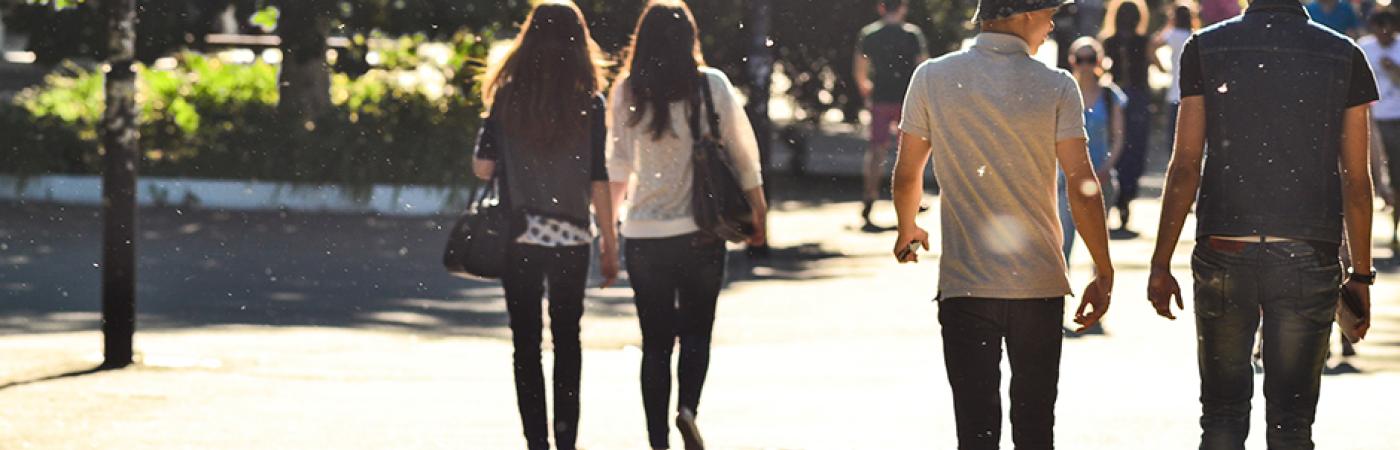 students walking