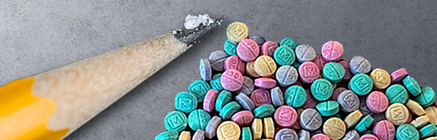 Fentanyl pencil and rainbow pills