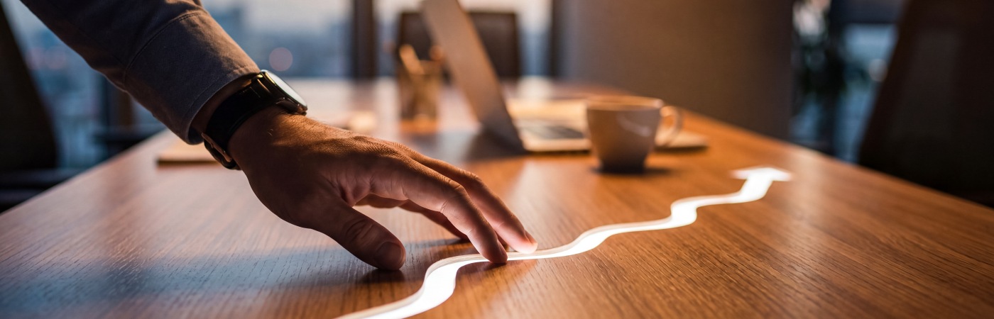 Journey charted on desk