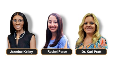 Jazmine Kelley, Rachel Perse, and Dr. Kari Pratt
