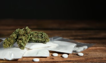 Cocaine, dried hemp, ecstasy