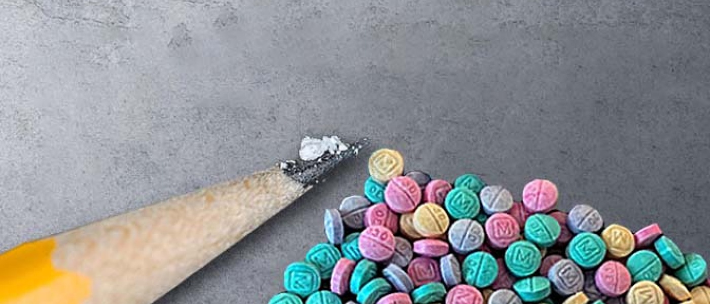 Fentanyl pencil and rainbow pills