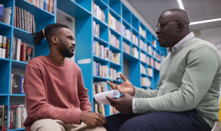 College student and counselor