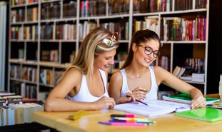 Students studying