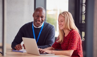 College staff member and student