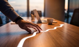 Journey charted on desk